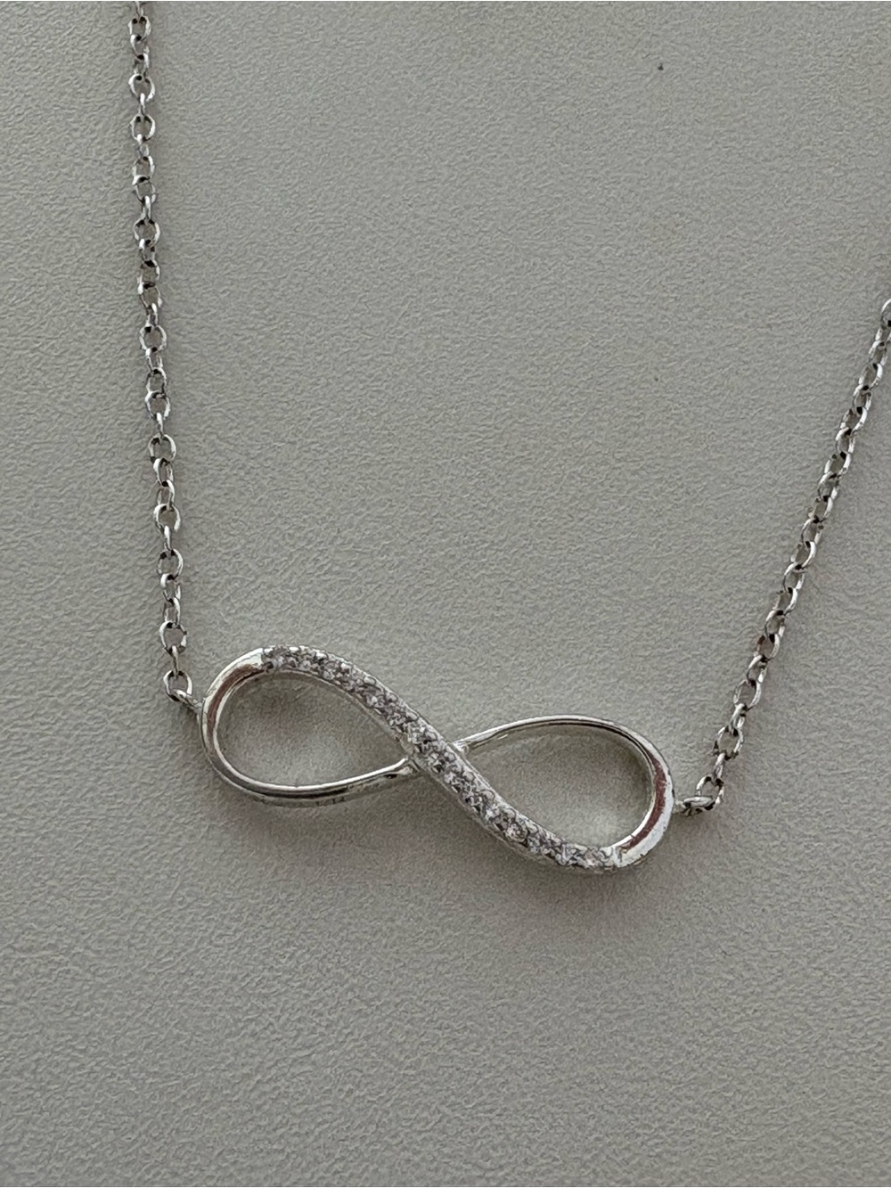 Infinity ankle bracelet 925 Sterling Silver 10” Adjustable CZ